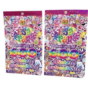 Lisa Frank Sticker Book Pack Lot of 2 Over 1200 Piece Animals Peace Rainbows